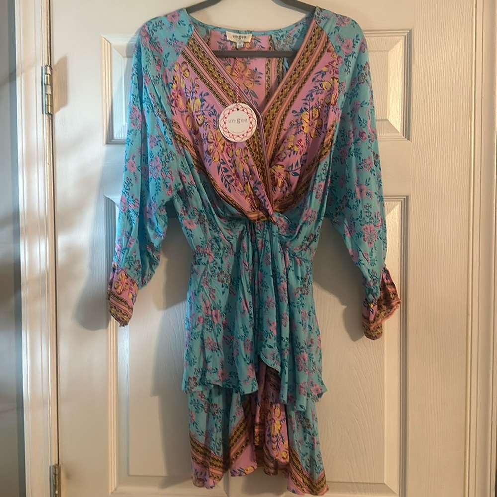 Umgee floral patchwork dress
